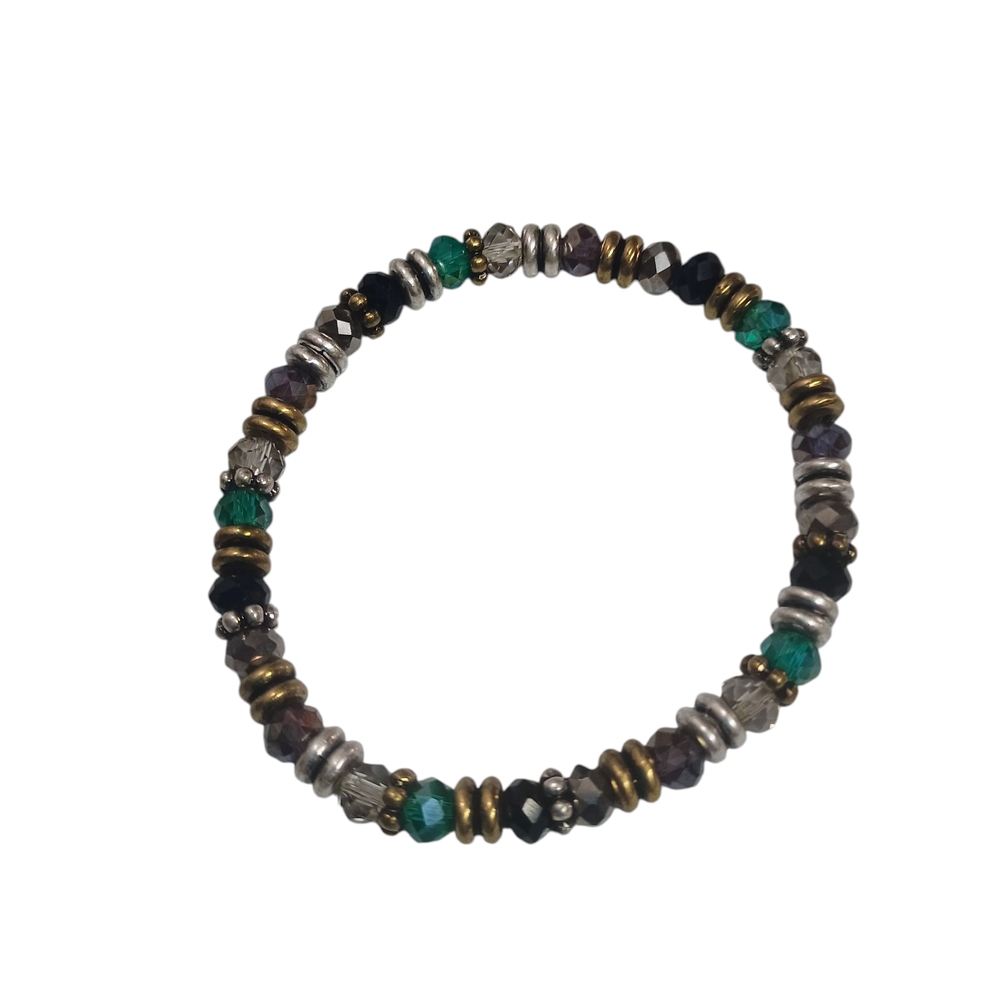 NWOT Premier Designs Fine Gems Gold and Silver Beaded Bracelet